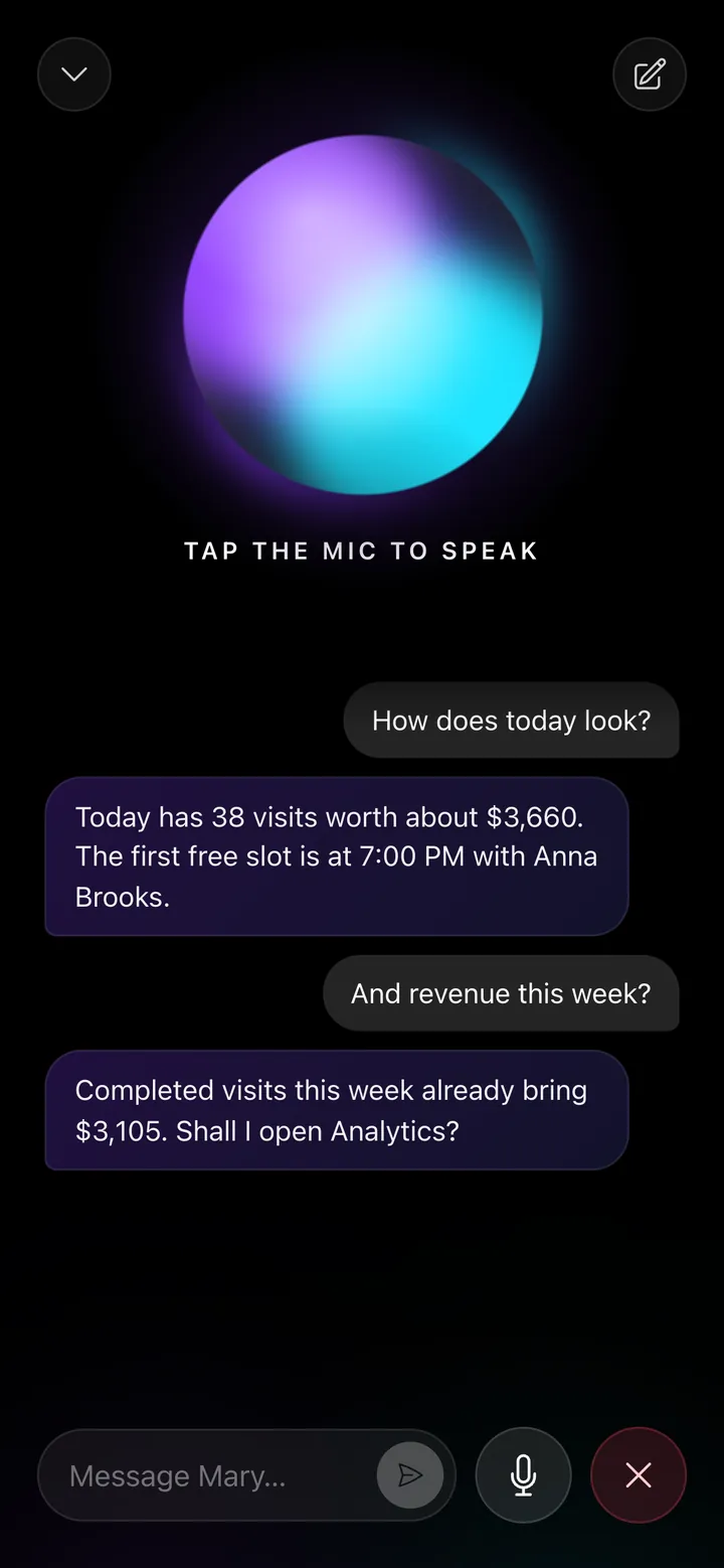 Mary answering how today looks and the week's revenue